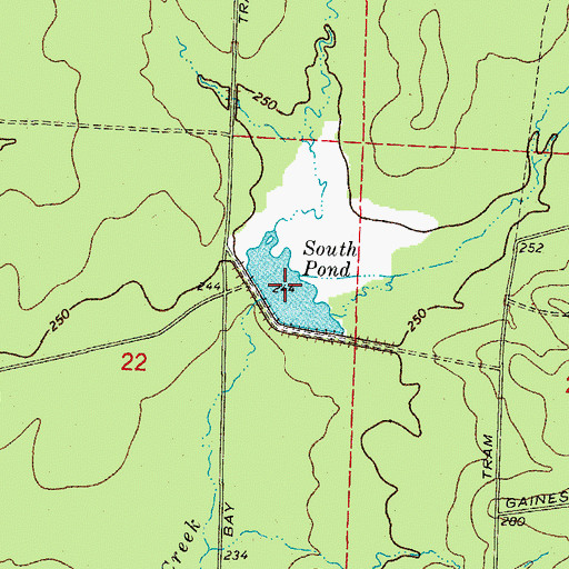 Topographic Map of South Pond, AR