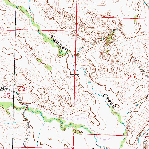 Topographic Map of 09S39E20BCCD01 Well, MT
