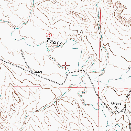 Topographic Map of 09S44E20DCAA01 Well, MT