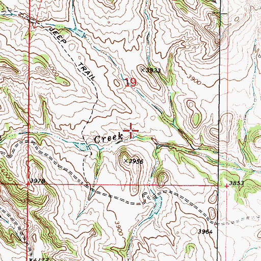 Topographic Map of 09S47E19DBCC01 Spring, MT