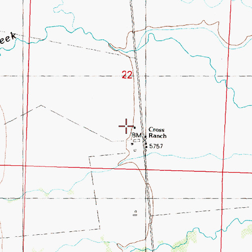 Topographic Map of 09S12W22DCBB01 Well, MT