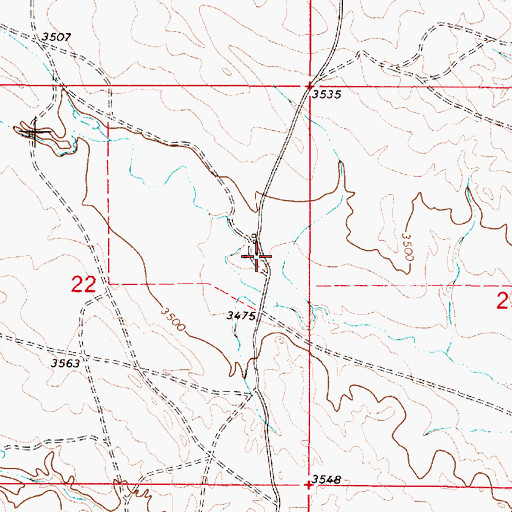 Topographic Map of 09S51E22ADDB01 Well, MT