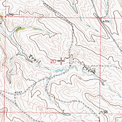 Topographic Map of 09S45E20ACCD01 Well, MT