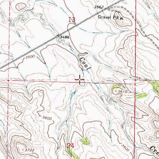 Topographic Map of 09S40E13DCCB01 Well, MT