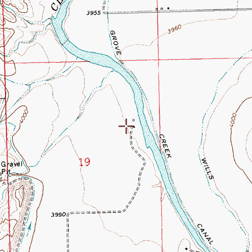 Topographic Map of 09S22E19ADBD01 Well, MT