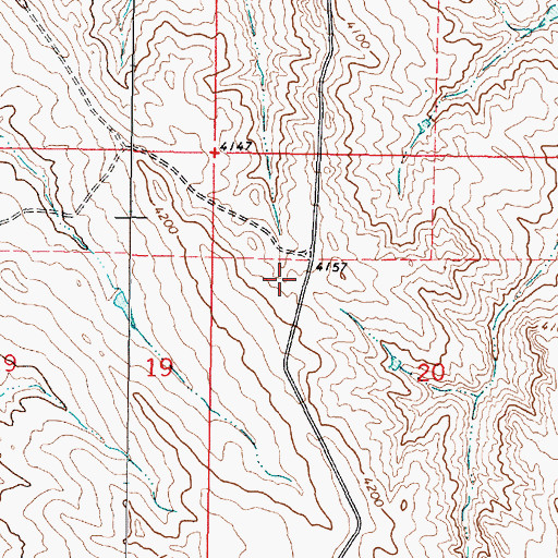 Topographic Map of 09S46E20BCAA01 Well, MT