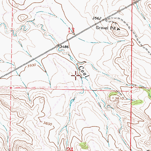 Topographic Map of 09S40E13DCBC01 Well, MT