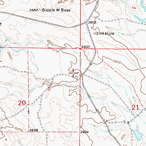 Topographic Map of 09S51E20AADD01 Well, MT