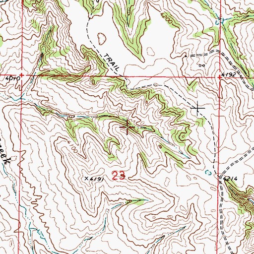 Topographic Map of 09S46E23ABCC01 Spring, MT