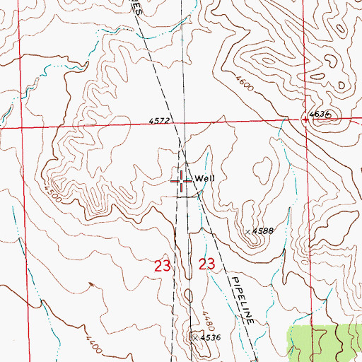 Topographic Map of 09S25E23ABCD01 Well, MT