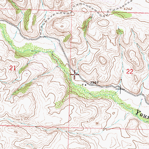 Topographic Map of 09S38E22CBB_01 Spring, MT