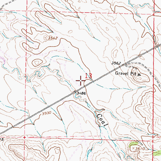 Topographic Map of 09S40E13CAAA01 Well, MT