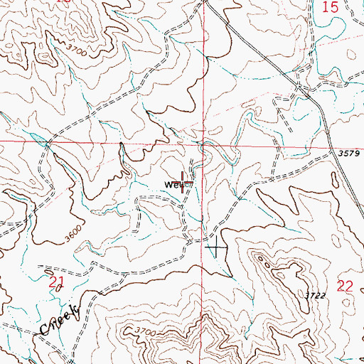 Topographic Map of 09S43E21AADA01 Well, MT
