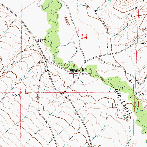 Topographic Map of 09S08W14CDAD01 Well, MT