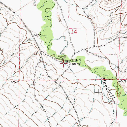 Topographic Map of 09S08W14CDAD02 Well, MT