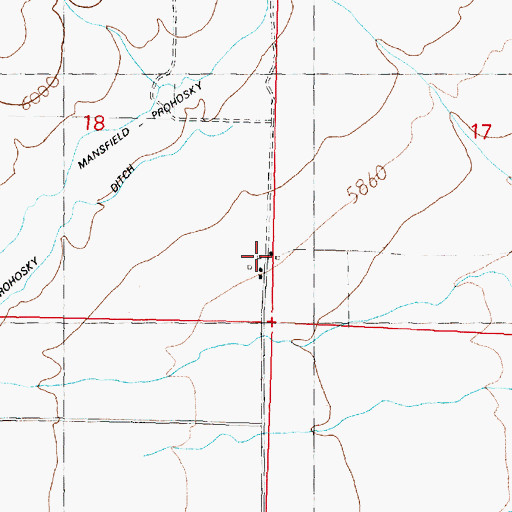 Topographic Map of 09S12W18DDAD01 Well, MT