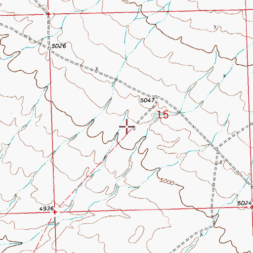 Topographic Map of 09S26E15CAAC01 Well, MT