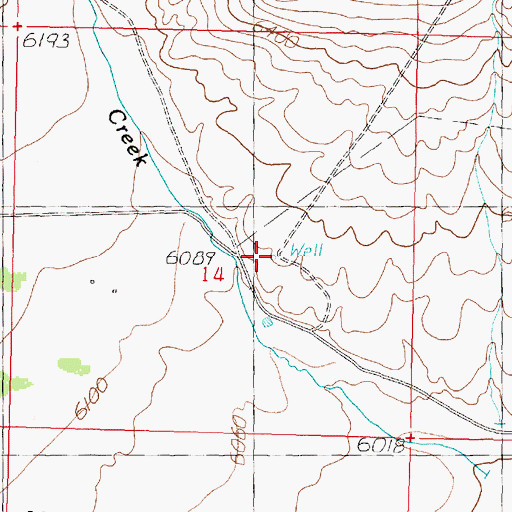 Topographic Map of 09S13W14DBAB01 Well, MT