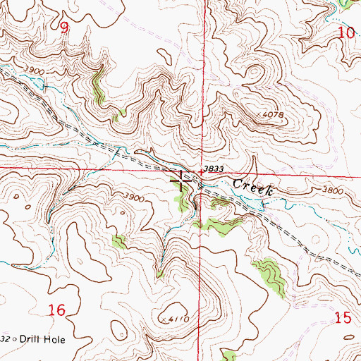 Topographic Map of 09S39E16AABA01 Well, MT