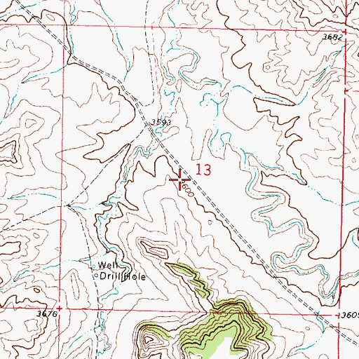 Topographic Map of 09S43E13CAAA02 Well, MT