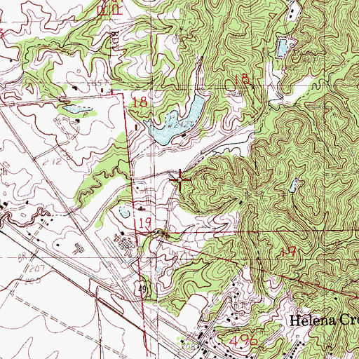 Topographic Map of Heritage Hill Pond, AR