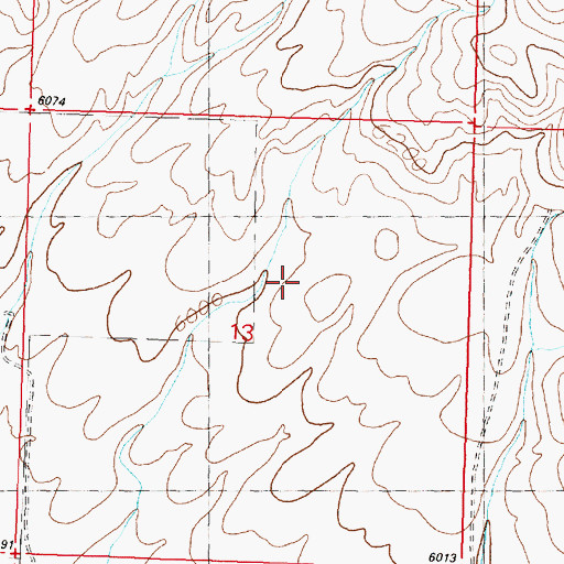 Topographic Map of 09S12W13ACBD01 Well, MT