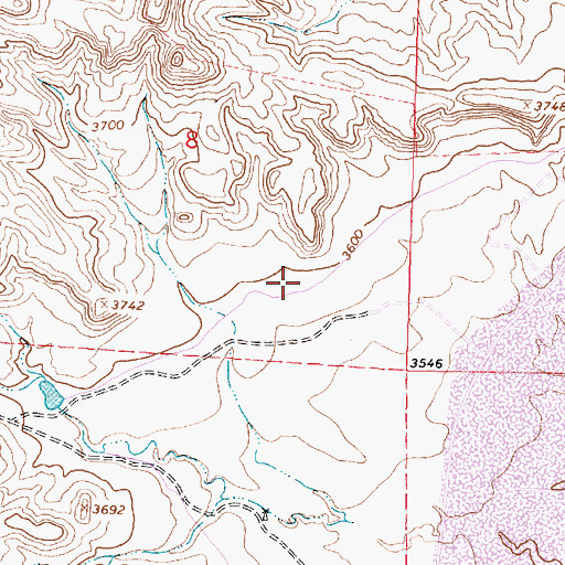 Topographic Map of 09S40E08DCAA01 Well, MT