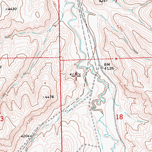 Topographic Map of 09S23E18BBDA01 Well, MT