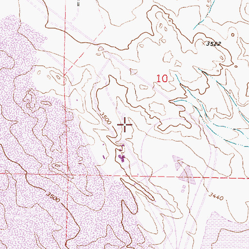Topographic Map of 09S40E10CACC01 Well, MT