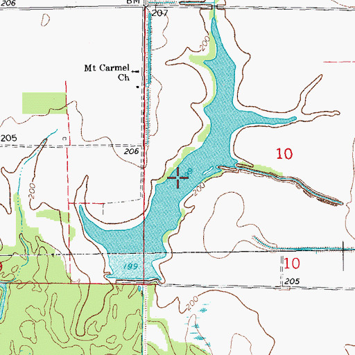 Topographic Map of McCollum Lake, AR