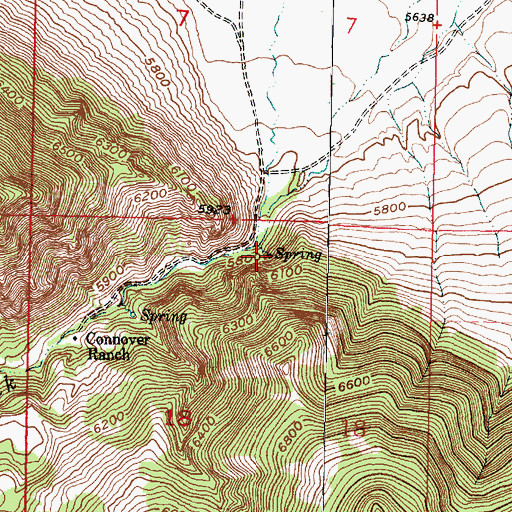 Topographic Map of 09S08W18ABBD01 Spring, MT