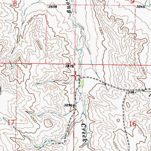 Topographic Map of 09S46E16BBBC01 Well, MT