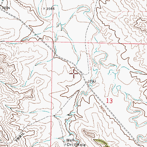 Topographic Map of 09S43E13BCAA01 Well, MT