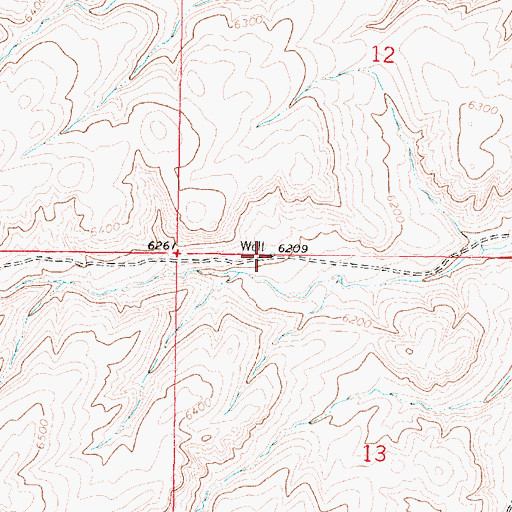 Topographic Map of 09S05W12CCDD01 Well, MT