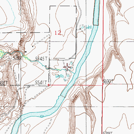 Topographic Map of 09S01W12DCAD01 Well, MT