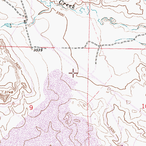 Topographic Map of 09S40E09AADD03 Well, MT