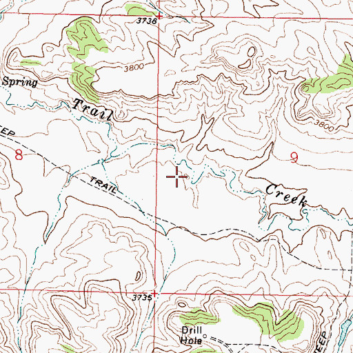 Topographic Map of 09S44E09CBBD01 Well, MT