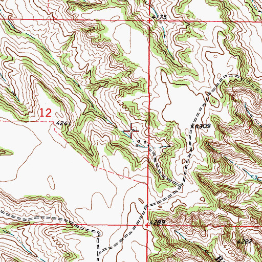 Topographic Map of 09S46E12DAAA01 Well, MT