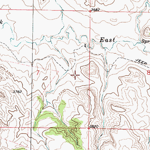Topographic Map of 09S44E07ADDC03 Well, MT
