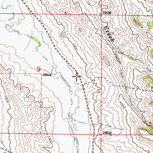 Topographic Map of 09S46E09DABA02 Well, MT