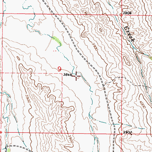 Topographic Map of 09S46E09DBAB01 Well, MT