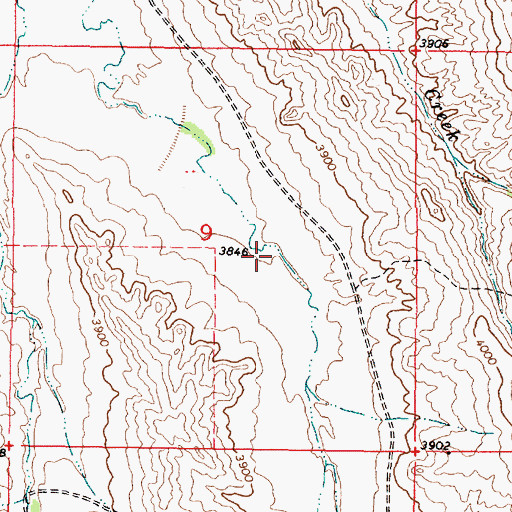 Topographic Map of 09S46E09DBBA01 Well, MT