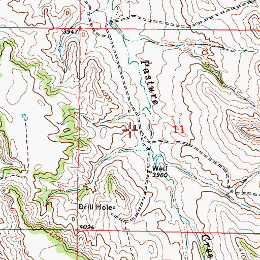 Topographic Map of 09S46E11BDCC01 Well, MT
