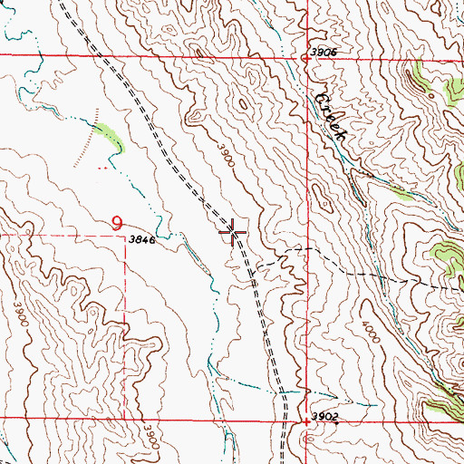 Topographic Map of 09S46E09DABA01 Well, MT