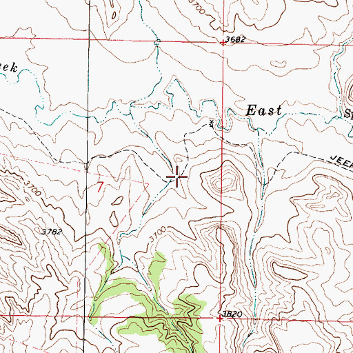 Topographic Map of 09S44E07ADDC01 Well, MT
