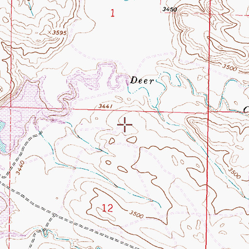 Topographic Map of 09S40E12ABBA02 Well, MT
