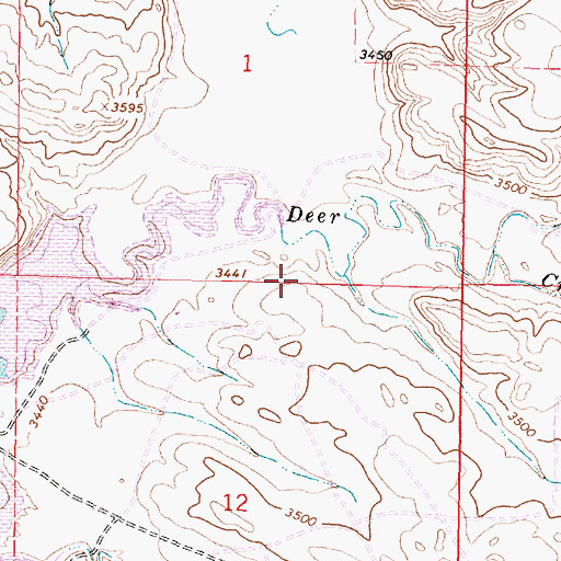 Topographic Map of 09S40E12ABBA01 Well, MT