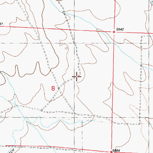 Topographic Map of 09S12W08ACDA01 Well, MT