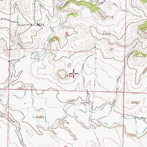 Topographic Map of 09S41E05DCBD03 Well, MT
