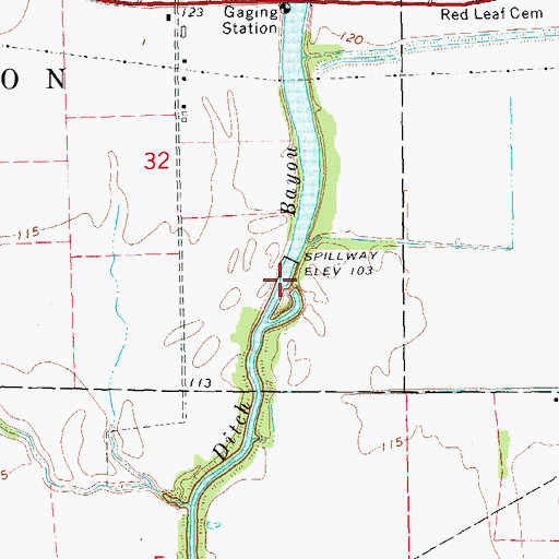 Topographic Map of Lake Chicot, AR